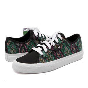 DC Canvas Tapestry Vegan Sneaker Manual TXTL Skateboarding Casual Shoe Black NEW